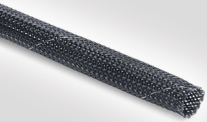 Plastic braided sleeve, inner Ø 12 mm, range 11-17 mm, black, halogen free, -50 to 150 °C