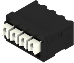 PCB terminal, 4 pole, pitch 3.5 mm, AWG 28-14, 12 A, spring-clamp connection, black, 1874730000