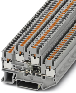Component terminal block, push-in connection, 0.14-4.0 mm², 4 pole, 20 A, 6 kV, gray, 3215041