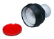 Push button, illuminable, groping, waistband round, red, front ring black, mounting Ø 16.2 mm, 1.30.070.021/1306