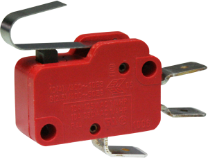 Miniature snap-action switche, On-On, plug-in connection, Spring lever, 1.5-2.5 N, 10 (4) A/400 VAC