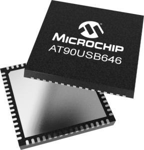 AVR microcontroller, 8 bit, 16 MHz, VFQFN-64, AT90USB646-MU