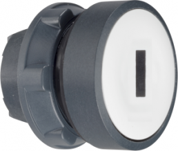 Pushbutton, groping, waistband round, white, front ring black, mounting Ø 22 mm, ZB5AA131