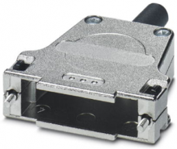 D-Sub connector housing, size: 3 (DB), straight 180°, cable Ø 3 to 8.5 mm, zinc die casting, silver, 1419727