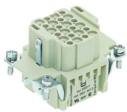 Socket contact insert, 6B, 24 pole, unequipped, crimp connection, with PE contact, 09162243101