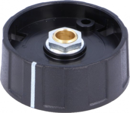 Rotary knob, 6 mm, plastic, black, Ø 40 mm, H 15 mm, A2640060