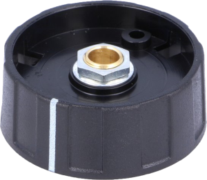 Rotary knob, 6 mm, plastic, black, Ø 50 mm, H 15 mm, A2650060