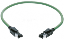 Patch cable, RJ45 plug, straight to RJ45 plug, straight, Cat 5, PVC, 0.5 m, black