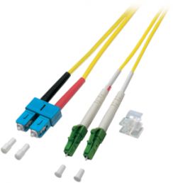 FO patch cable, LC duplex to SC duplex, 0.5 m, OS2, singlemode 9/125 µm