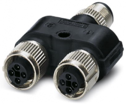 Adapter, M12 (4 pole, socket/plug) to M12 (4 pole, socket), Y-shape, 1410632