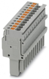 Plug, push-in connection, 0.14-1.5 mm², 12 pole, 17.5 A, 6 kV, gray, 3212617