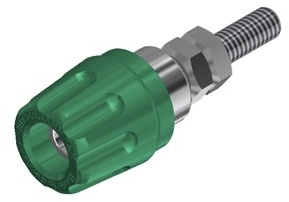Pole terminal, 4 mm, green, 30 VAC/60 VDC, 16 A, screw connection, nickel-plated, PK 10 A GN
