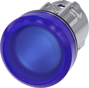 Indicator light, 22 mm, round, metal, high gloss,blue, lens, smooth