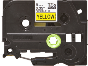 Labelling tape cartridge, 9 mm, tape yellow, font black, 8 m, TZE-FX621