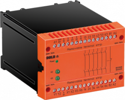 Emergency stop module, 3 Form A (N/O) + 1 Form A (N/O) delayed (1-10 s) + 1 Form B (N/C) as signaling contact, 24 VDC/230 VAC, 0040430