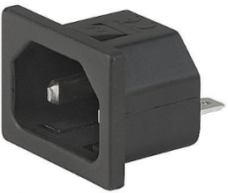 Plug C18, 2 pole, snap-in, solder connection, black, 6162.0031
