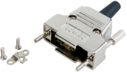 D-Sub connector housing, size: 2 (DA), straight 180°, cable Ø 5 mm, zinc die casting, silver, 165X17319XE