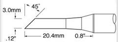 Soldering tip, Hoof shape, (W) 3 mm, 330 °C, STV-DRH430AR