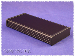 Aluminum enclosure, (L x W x H) 220 x 103 x 31 mm, black (RAL 9005), IP54, 1455L2201BK