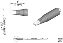 Soldering tip, Chisel shaped, Ø 0.3 mm, C105213