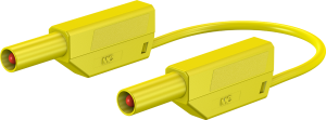 Measuring lead with (4 mm plug, spring-loaded, straight) to (4 mm plug, spring-loaded, straight), 2 m, yellow, PVC, 2.5 mm², CAT III