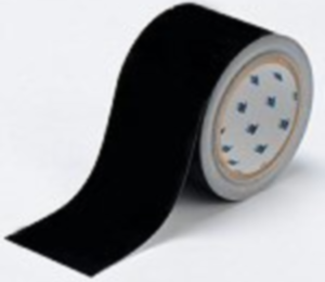 Floor marking tape, (L x W) 30 m x 50.8 mm, polyester, BLACK FLOOR TAPE 50,8 X 30