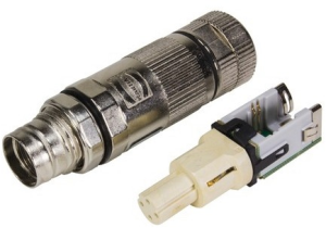 Socket, M12, 4 pole, IDC connection, screw lock/push-pull, straight, 20820052001