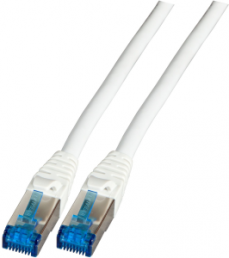 Patch cable, RJ45 plug, straight to RJ45 plug, straight, Cat 6A, S/FTP, LSZH, 1 m, gray