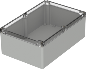 Polycarbonate enclosure, (L x W x H) 240 x 160 x 90 mm, light gray/transparent (RAL 7035), IP65, 02240300