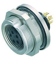 Mounting socket, 8 pole, solder connection, Screw locking, straight, 09 0428 80 08