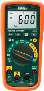TRMS digital multimeter EX350, 10 A(DC), 10 A(AC), 600 VDC, 600 VAC, 1 pF to 60 mF, CAT III 600 V