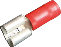 Insulated flat plug sleeve, 2.8 x 0.8 mm, 0.5 to 1.0 mm², AWG 22 to 18, Brass, tin-plated, red, 35414.000.000