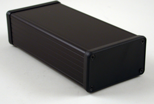 Aluminum enclosure, (L x W x H) 160 x 78 x 43 mm, black (RAL 9005), IP54, 1455K1602BK