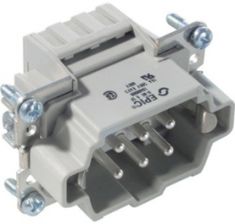 Pin contact insert, H-B 6, 6 pole, spring-clamp connection, with PE contact, 10400000