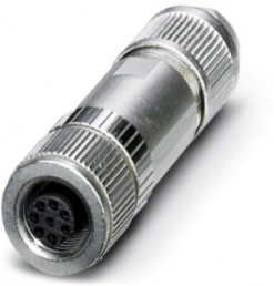 Socket, M12, 6 pole, IDC connection, screw locking, straight, 1429143