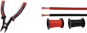 PVC-stranded wires kit, halogen free, 0.25 mm², black/red, outer Ø 1.4 mm
