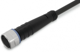 Sensor actuator cable, M8-cable socket, straight to open end, 3 pole, 1.5 m, PUR, black, 4 A, 756-5101/030-015
