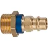 Nipple, blue, L 37 mm, 35 bar, brass, for couplings NW7.8, 107690