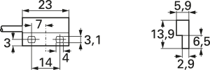 Proximity switch, SMD, 1 Form B (N/C), 20 W, 175 V (DC), 0.5 A, Detection range 20 mm, MK04-1B90C-500W