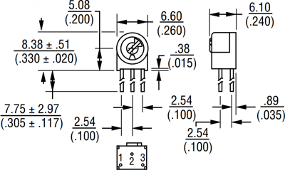 3329X-1-502LF Bourns Electronics GmbH Trimmer Potentiometers Image 2