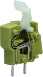PCB terminal, 1 pole, pitch 5 mm, AWG 28-12, 24 A, cage clamp, light green, 257-847