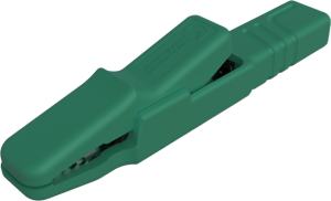 Alligator clip, green, max. 9.5 mm, L 80.5 mm, CAT O, socket 4 mm, AK 2 S GN