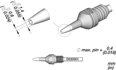 D530001 JBC Soldering tips, desoldering tips and hot air nozzles