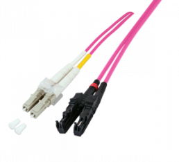 FO patch cable, E2000 to LC duplex, 1 m, OM4, multimode 50/125 µm