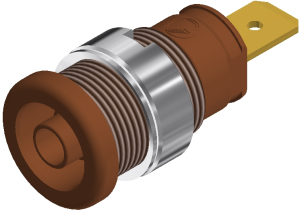 4 mm socket, flat plug connection, mounting Ø 12.2 mm, CAT III, brown, SEB 2620 F6,3 BR