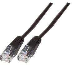 Modular cable, RJ45 plug, straight to RJ45 plug, straight, 10 m, black