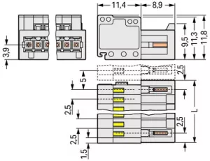 733-202/032-000 WAGO PCB Connection Systems