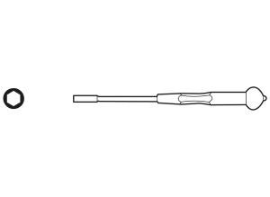 ESD 3/8 inch Socket wrench, internal hexagon, 5 mm, L 157 mm, 647810
