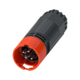 Circular connector, black, 4 poles, 0,5 - 2,5 mm²,400 V, 20 A, Screw, male, for AC