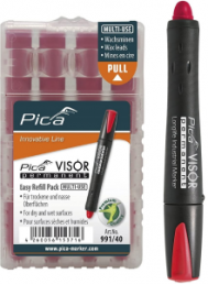 Replacement refills, permanent, red for marking pen, 991/40/SB